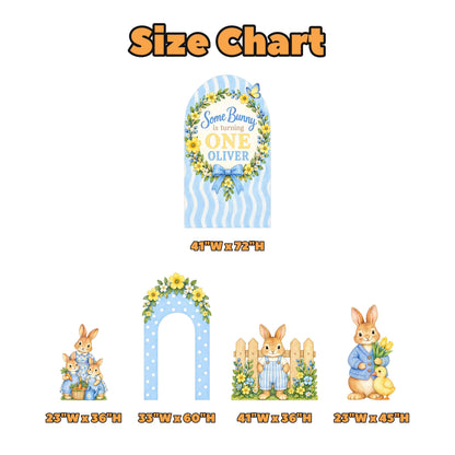Blue Wavy Stripe Some Bunny Arch Set