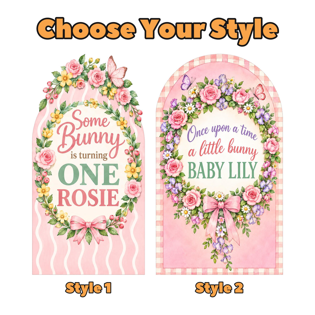 Pink Wavy Stripe Some Bunny Arch Set