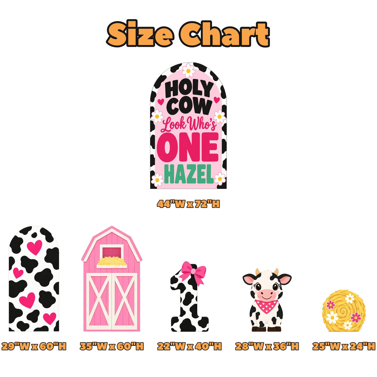 Pink Cow Print Barn First Birthday Set