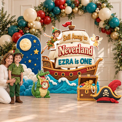 Puffy Clay Pirate Ship Neverland Backdrop Set
