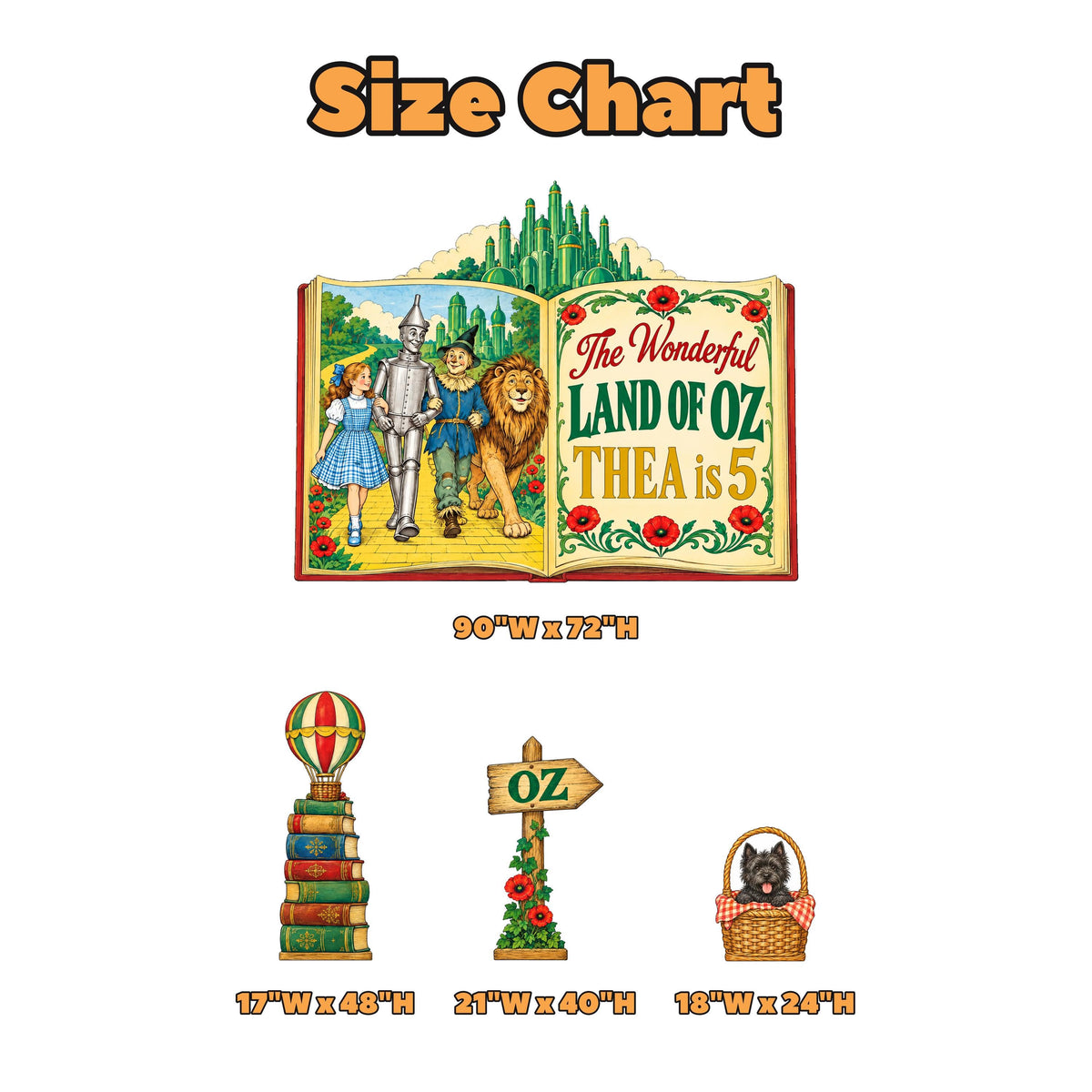 Open Book Land of Oz Green Balloon Set