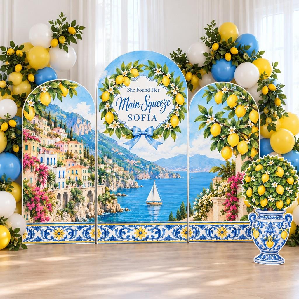 Sailboat Seaside Lemon Triple Arch Set