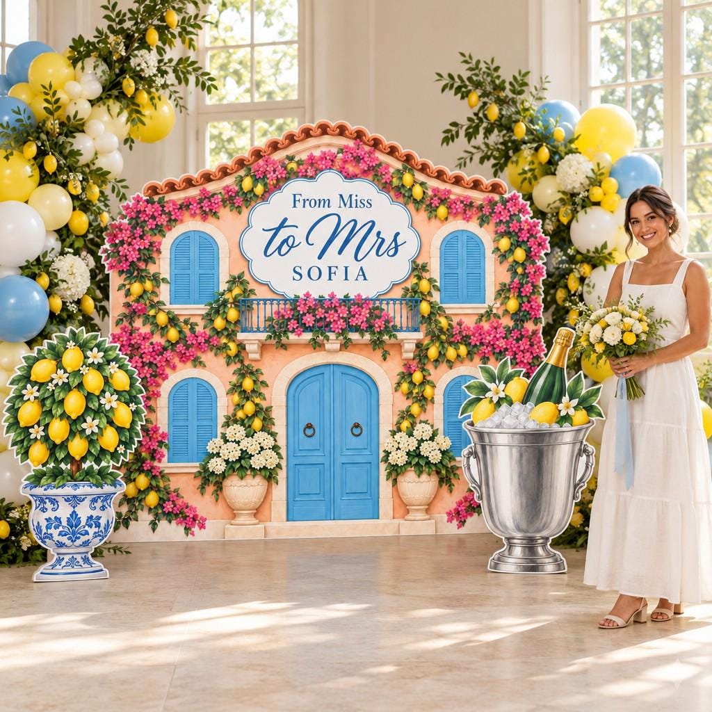 Amalfi Villa Facade Lemon Bridal Set