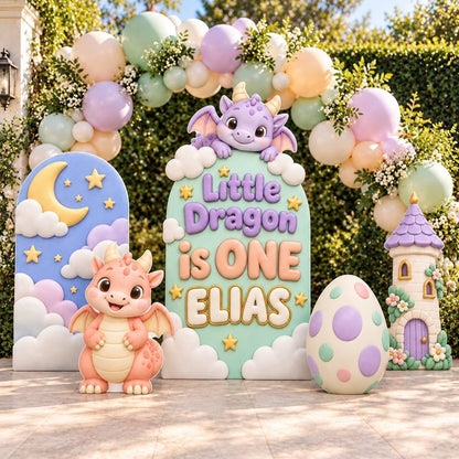 Puffy Mint Little Dragon First Birthday Set