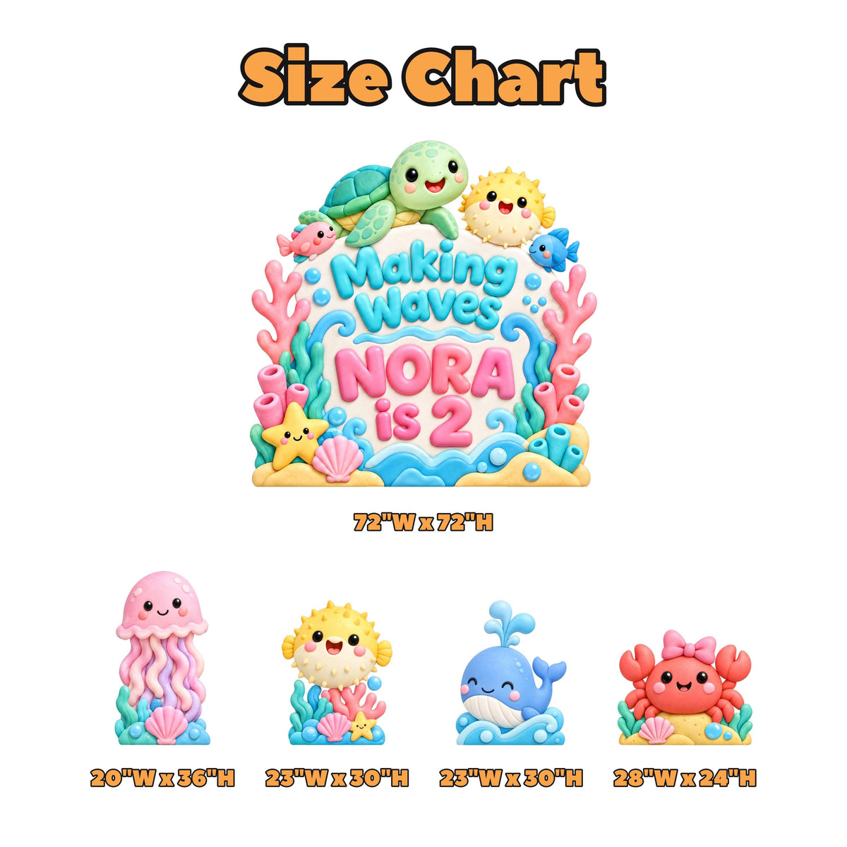 Pastel Coral Reef Making Waves Backdrop Set
