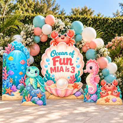Pastel Seashell Ocean Birthday Set