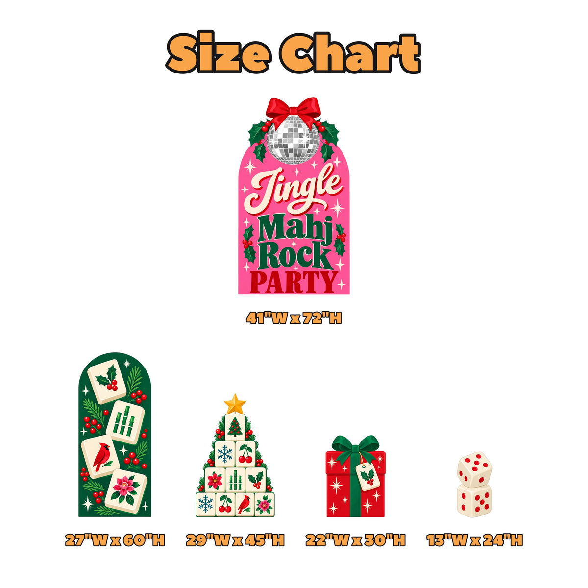 Hot Pink Disco Ball Christmas Mahjong Set