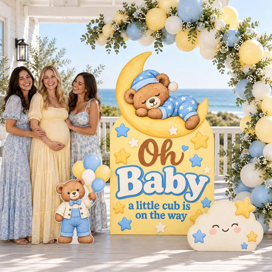 Sleepy Bear Moon Baby Shower Arch Set
