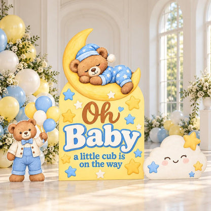 Sleepy Bear Moon Baby Shower Arch Set