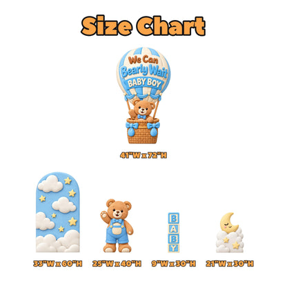 Blue Teddy Bear Hot Air Balloon Shower Set
