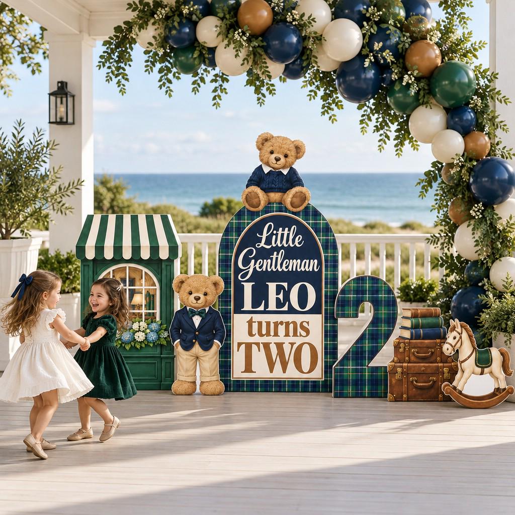 Green Tartan Little Gentleman Bear Arch