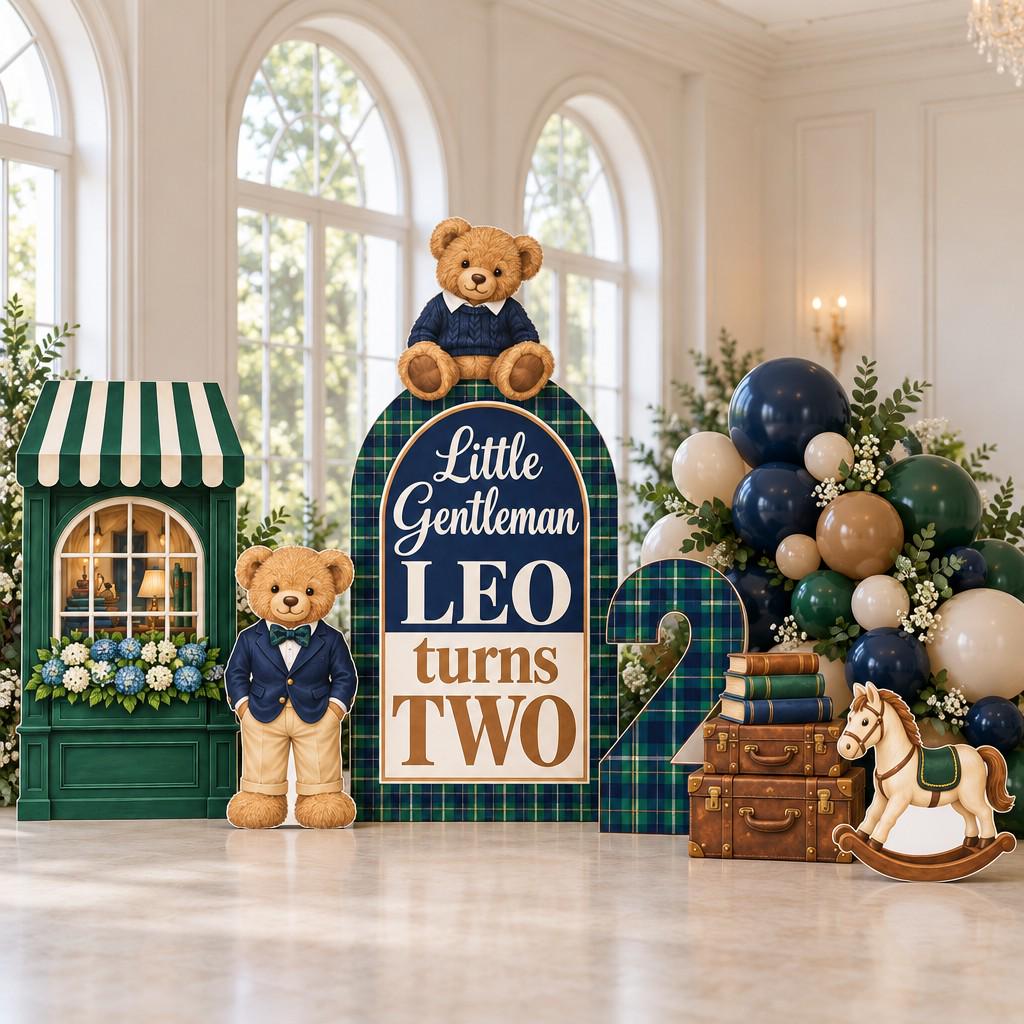 Green Tartan Little Gentleman Bear Arch
