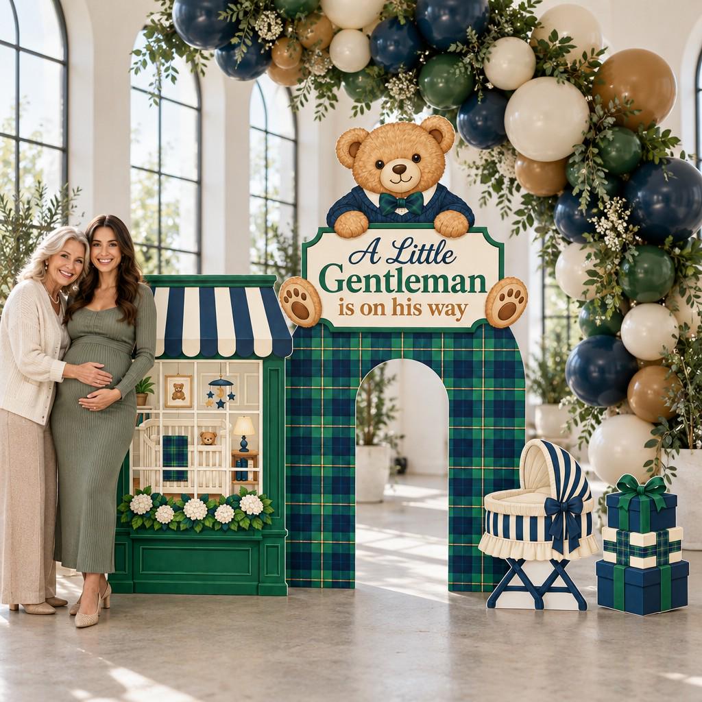Tartan Gentleman Bear Bassinet Set