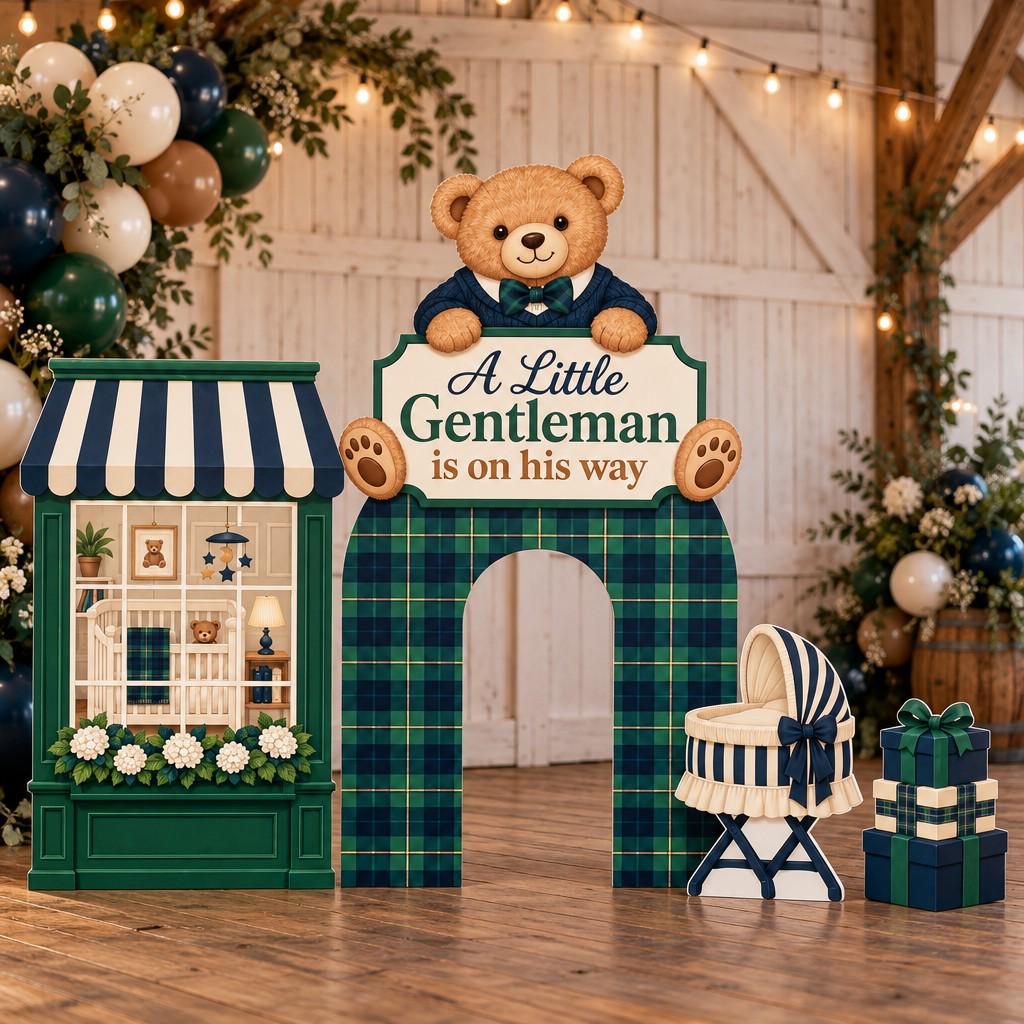 Tartan Gentleman Bear Bassinet Set