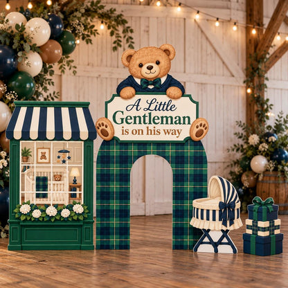 Tartan Gentleman Bear Bassinet Set