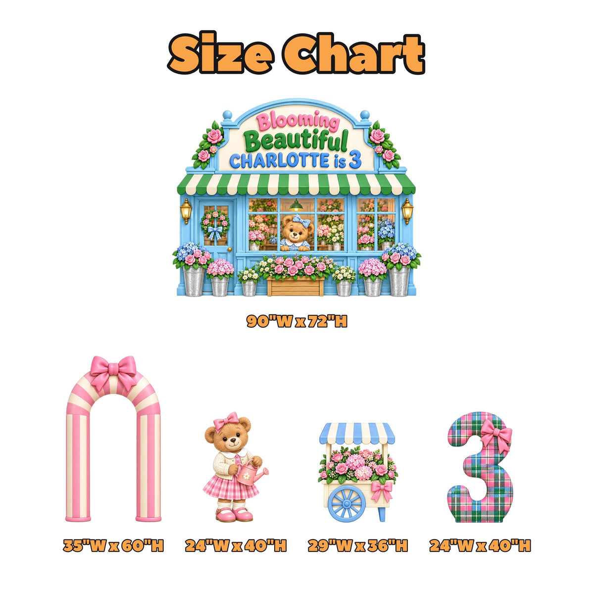 Blue Flower Shop Teddy Bear Storefront Set