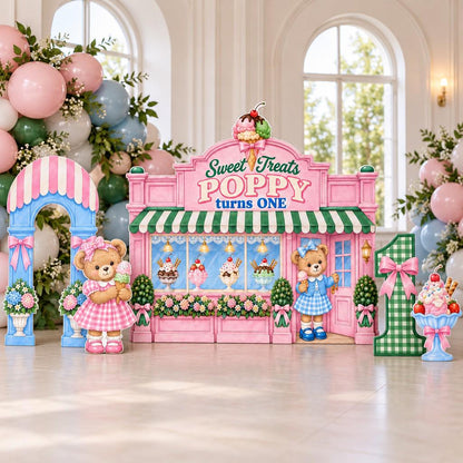 Teddy Bear Ice Cream Parlour Storefront Set