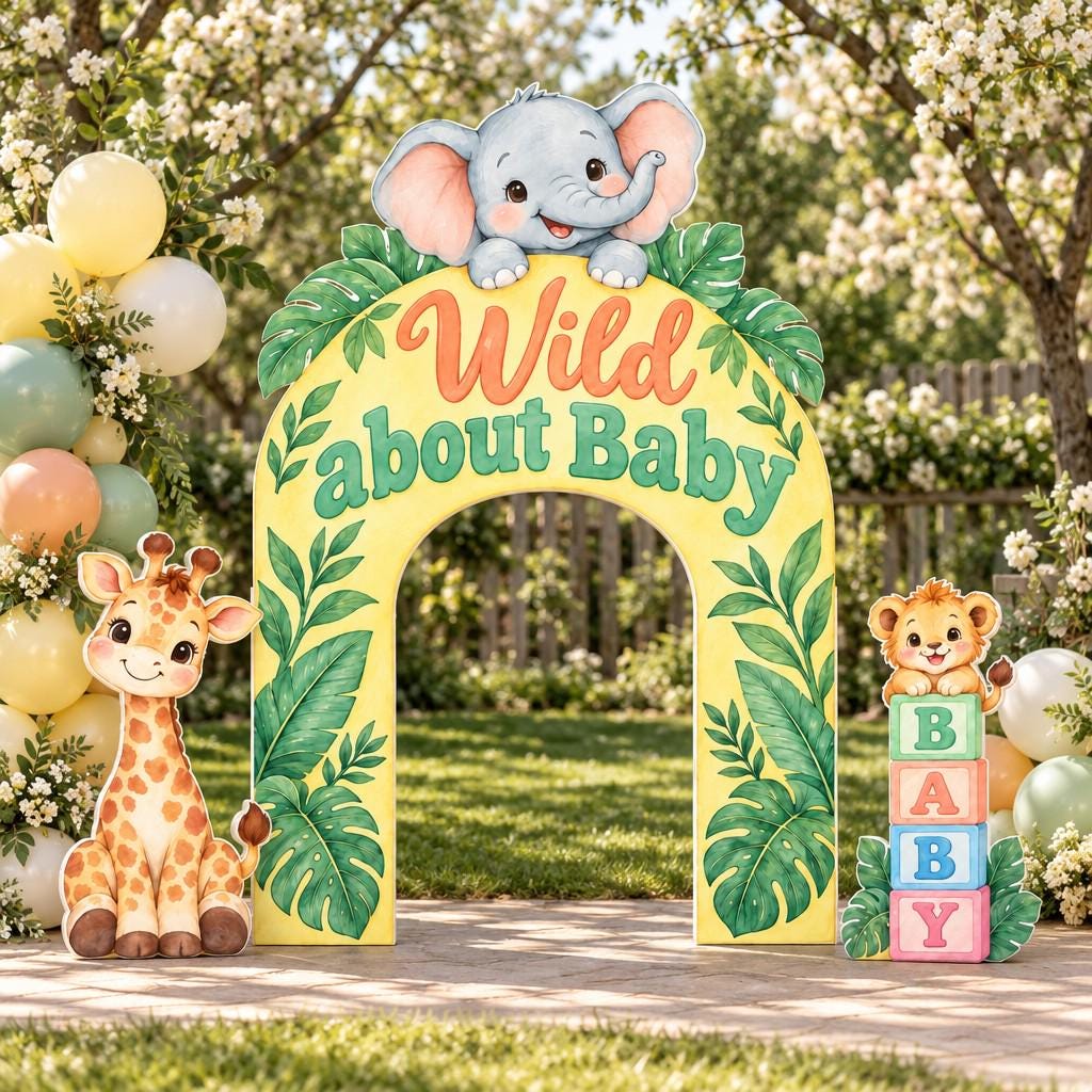 Yellow Jungle Wild About Baby Arch Set