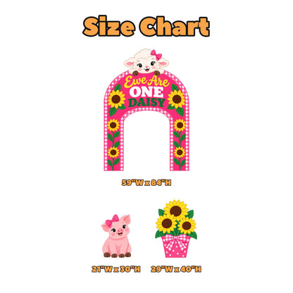 Pink Gingham Sunflower Lamb Farm Arch