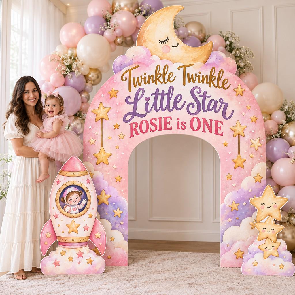 Pink Moon Twinkle Little Star Arch Set