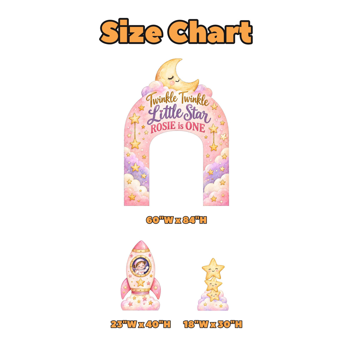 Pink Moon Twinkle Little Star Arch Set