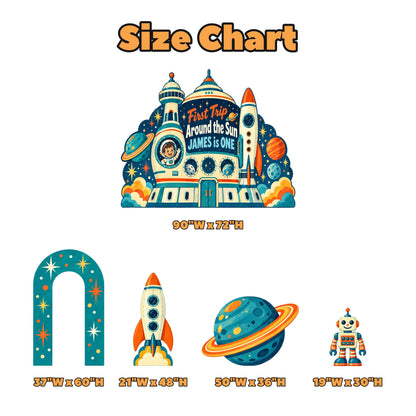 Retro Space Station First Trip Backdrop Set