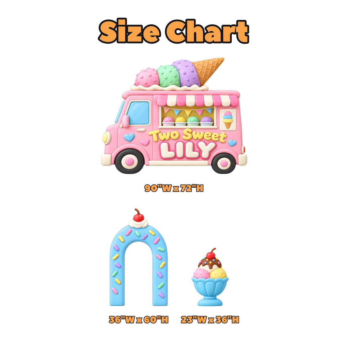 Pink Clay Ice Cream Truck Sprinkle Arch Set