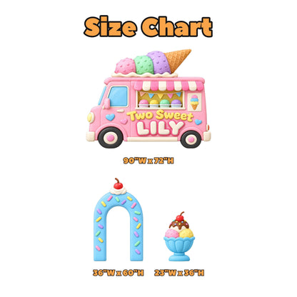 Pink Clay Ice Cream Truck Sprinkle Arch Set
