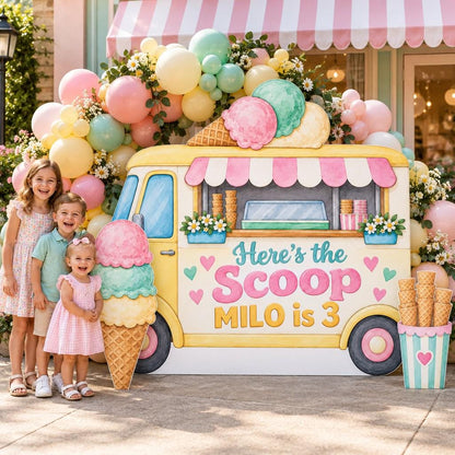 Butter Yellow Ice Cream Truck Scoop Set