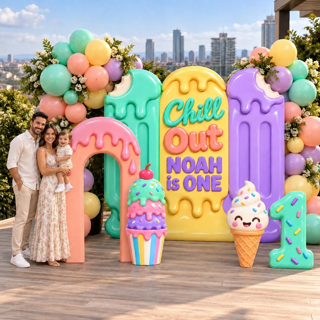 Pastel Popsicle Chill Out Birthday Backdrop