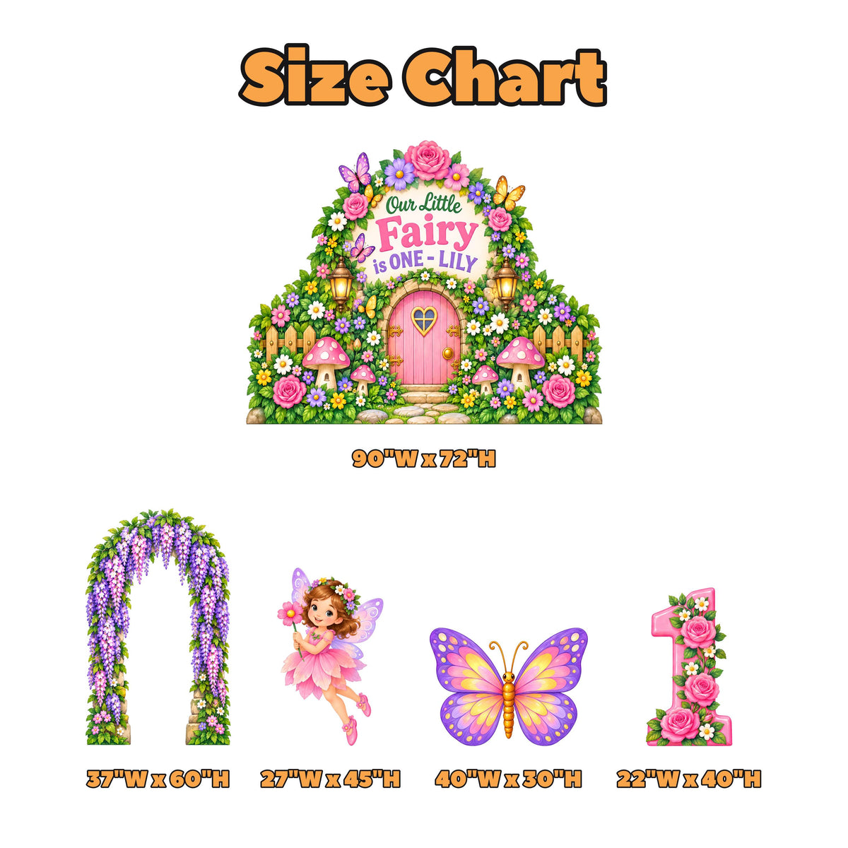 Wisteria Fairy Garden Gate Backdrop Set