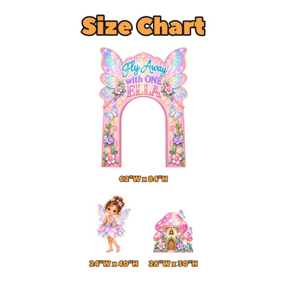 Iridescent Fairy Wings Fly Away Birthday Arch