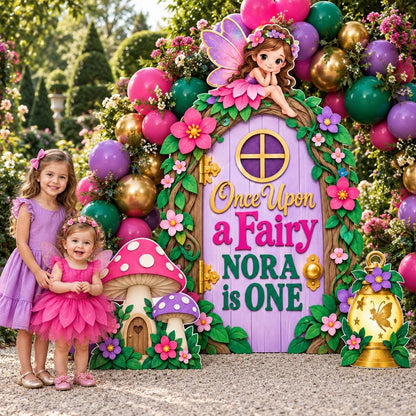 Lilac Fairy Door Mushroom Backdrop Set