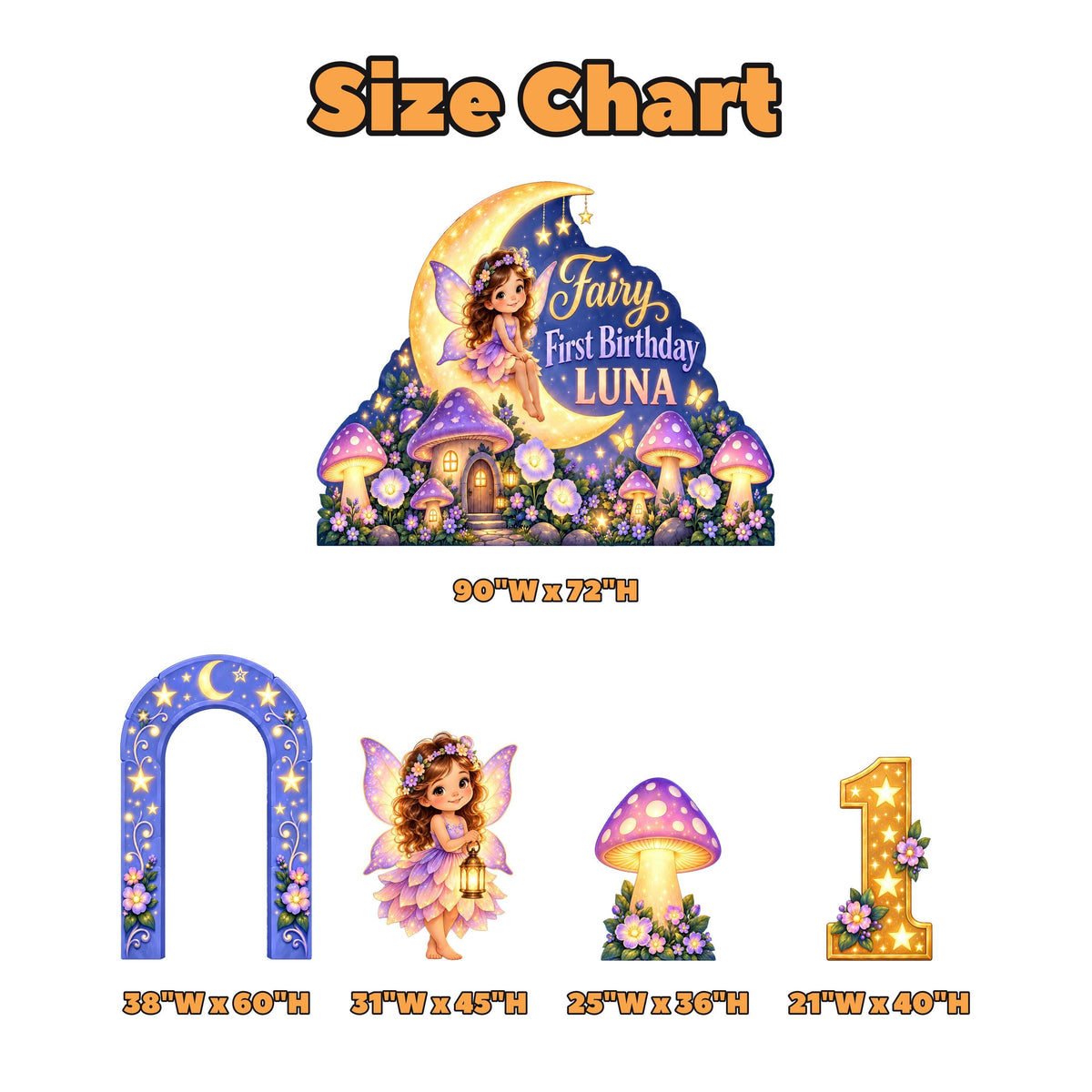 Glowing Moon Fairy Garden Backdrop Set