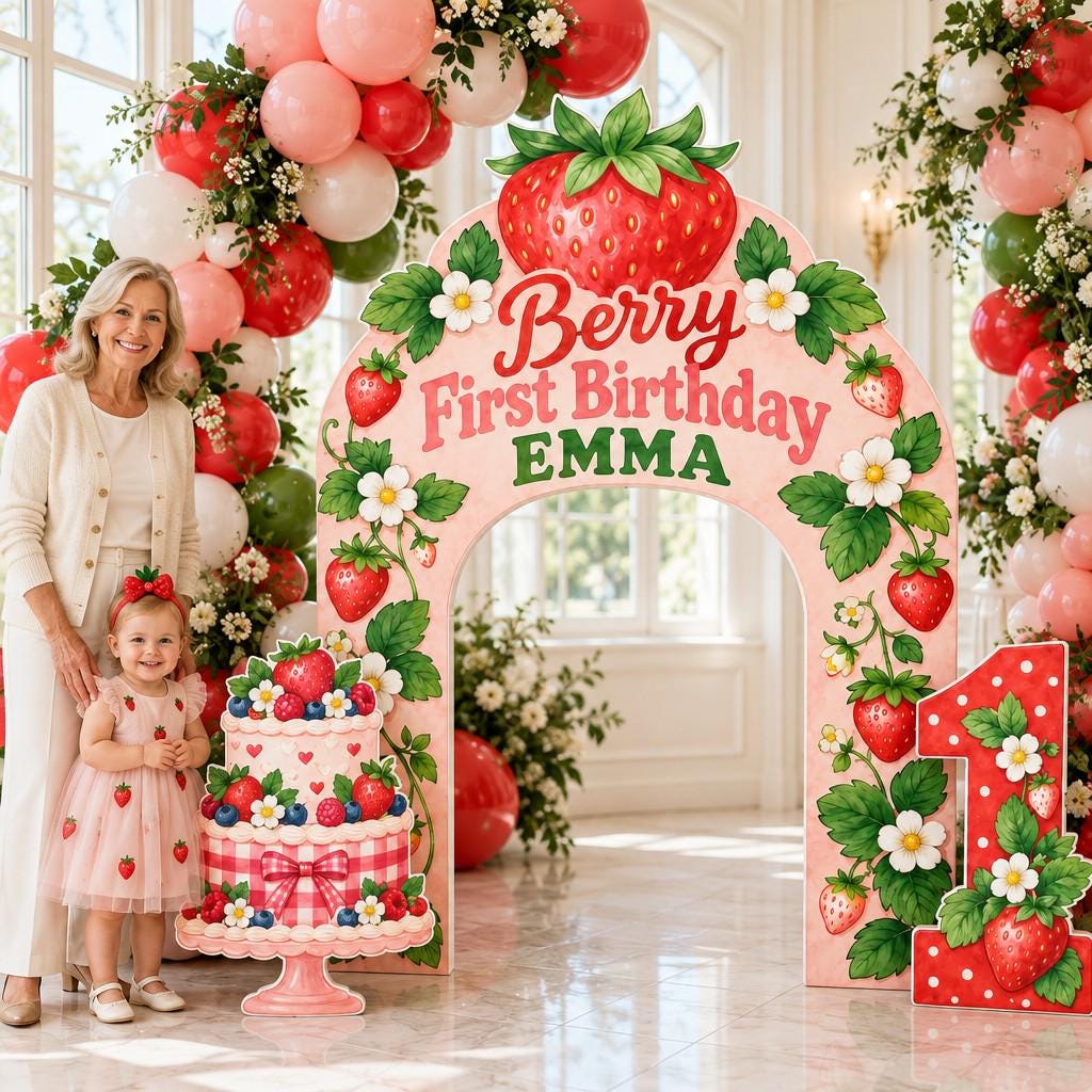 Blush Strawberry Vine Berry First Arch Set