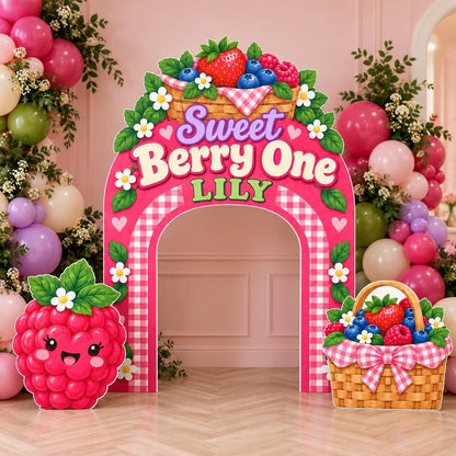 Pink Gingham Sweet Berry One Arch Set