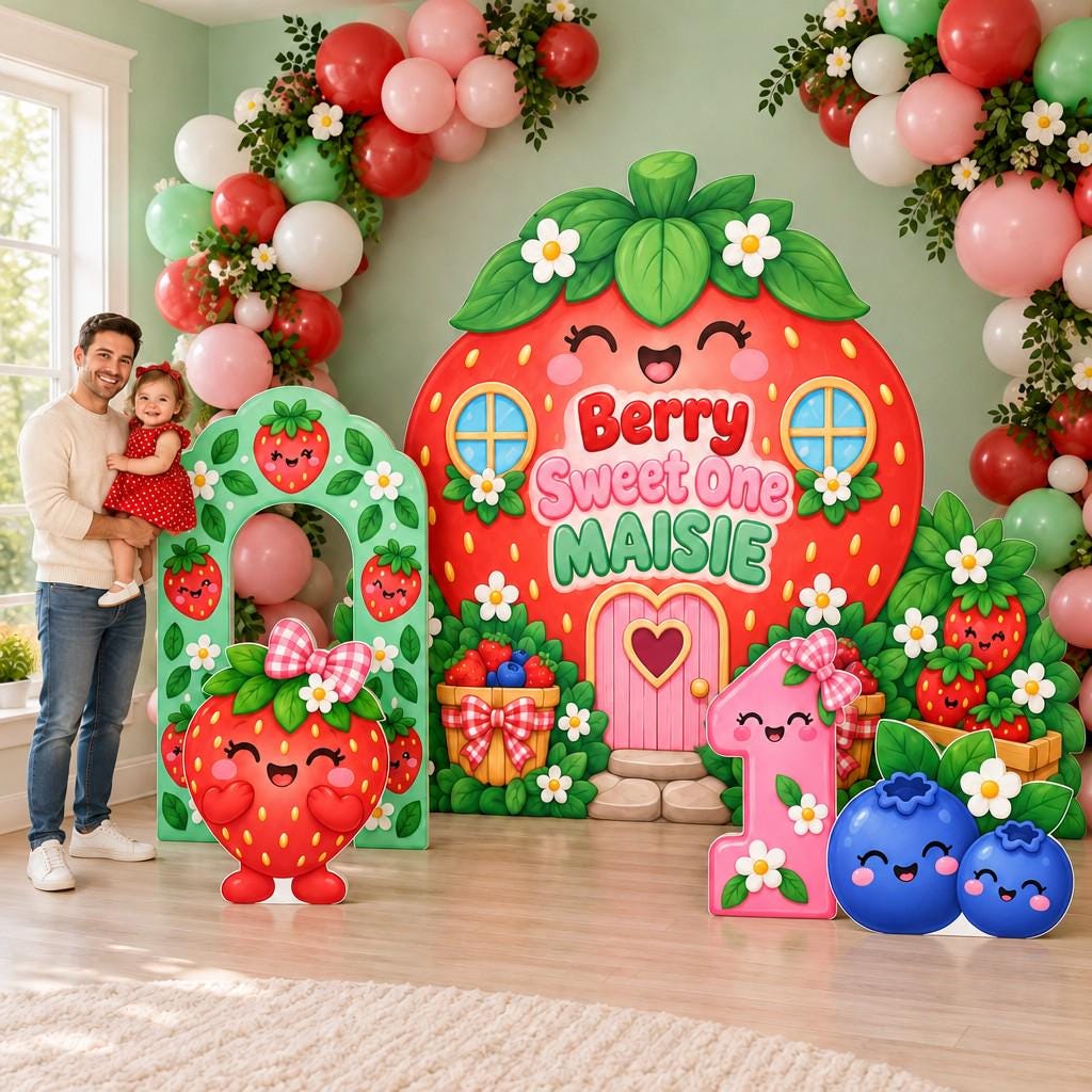 Kawaii Strawberry House Berry Sweet Set