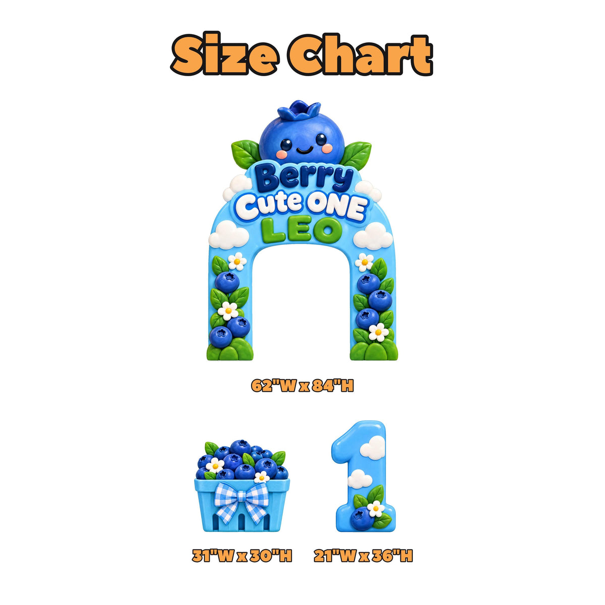 Sky Blue Blueberry Cute One Arch Set