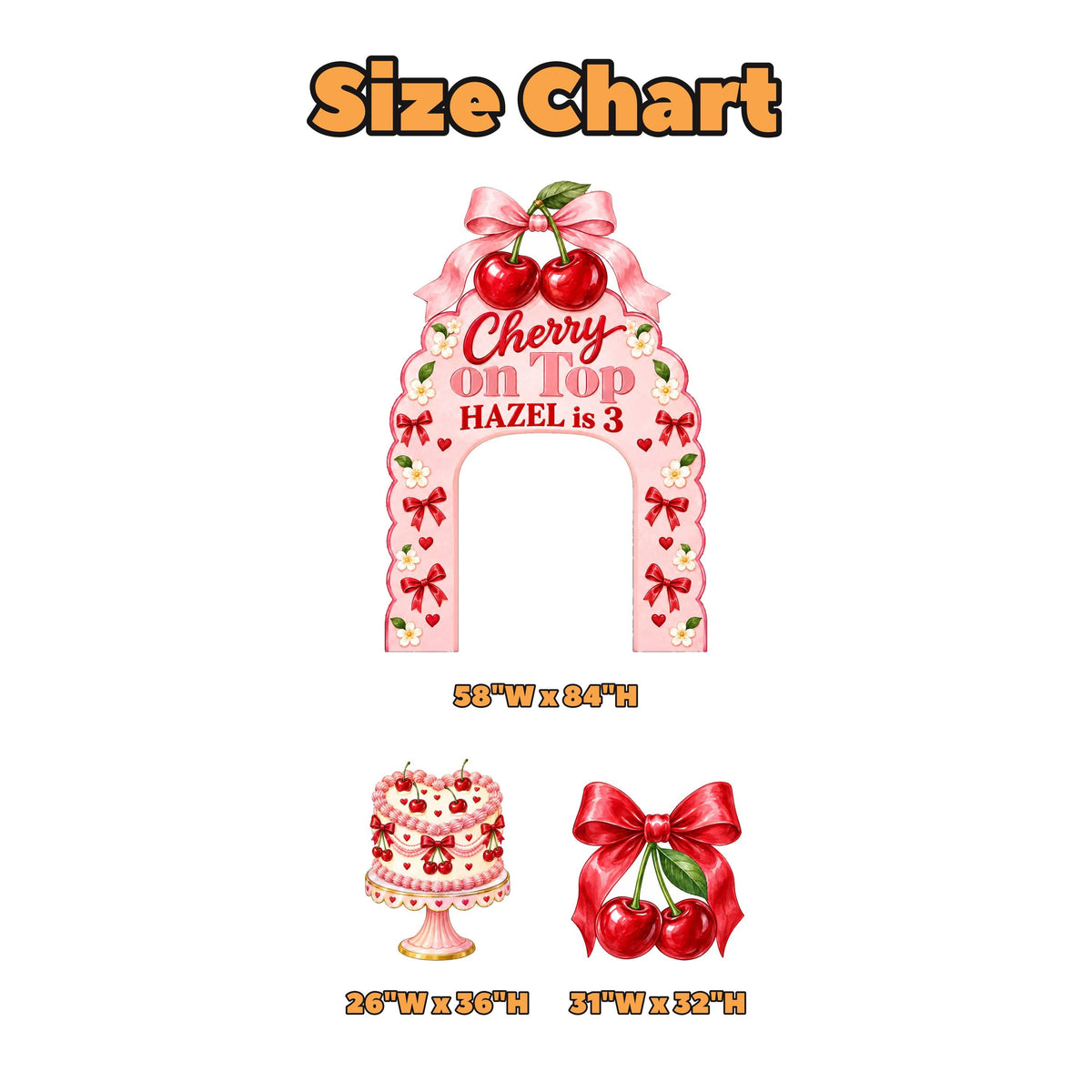 Blush Bow Cherry on Top Birthday Arch