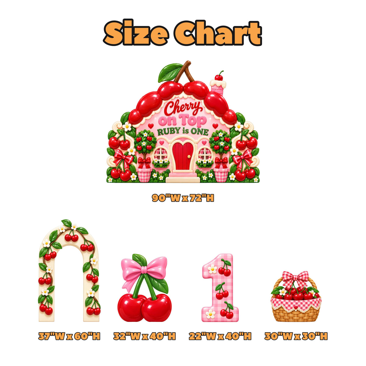 Glossy Cherry Cottage First Birthday Set