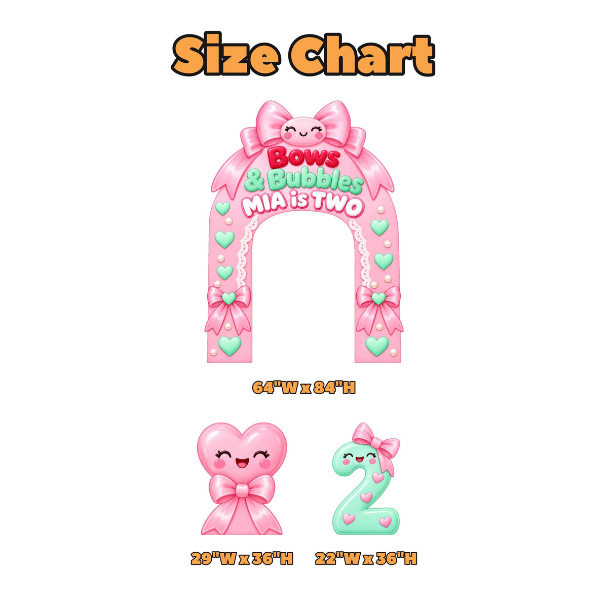 Kawaii Pink Bow Bubbles Birthday Arch Set