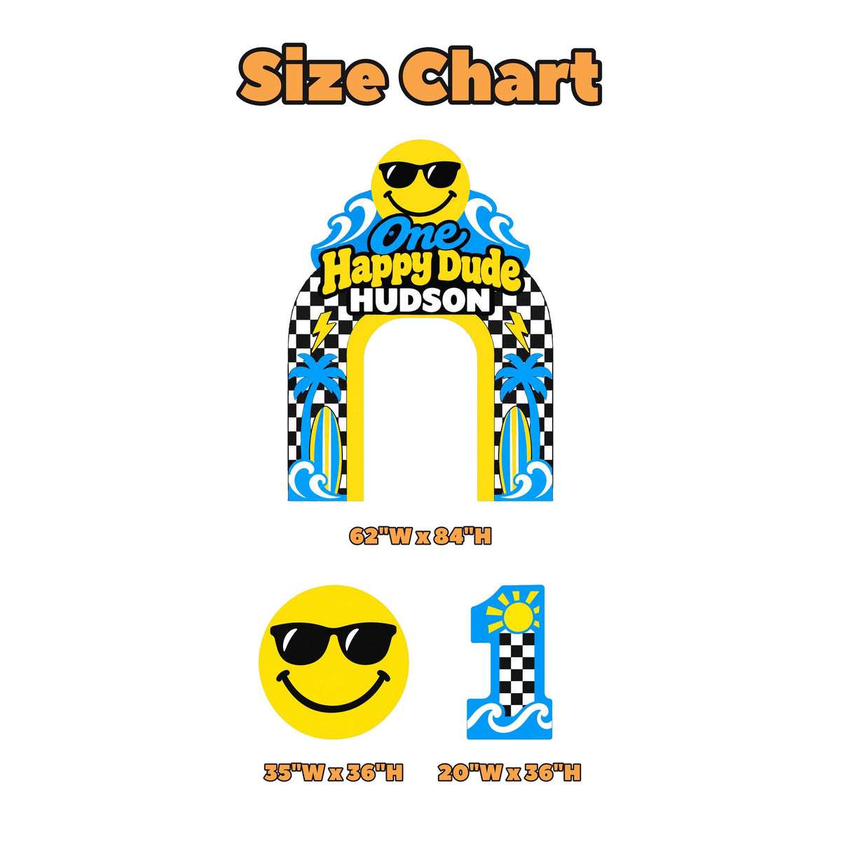 Checkerboard Happy Dude Smiley Surf Arch