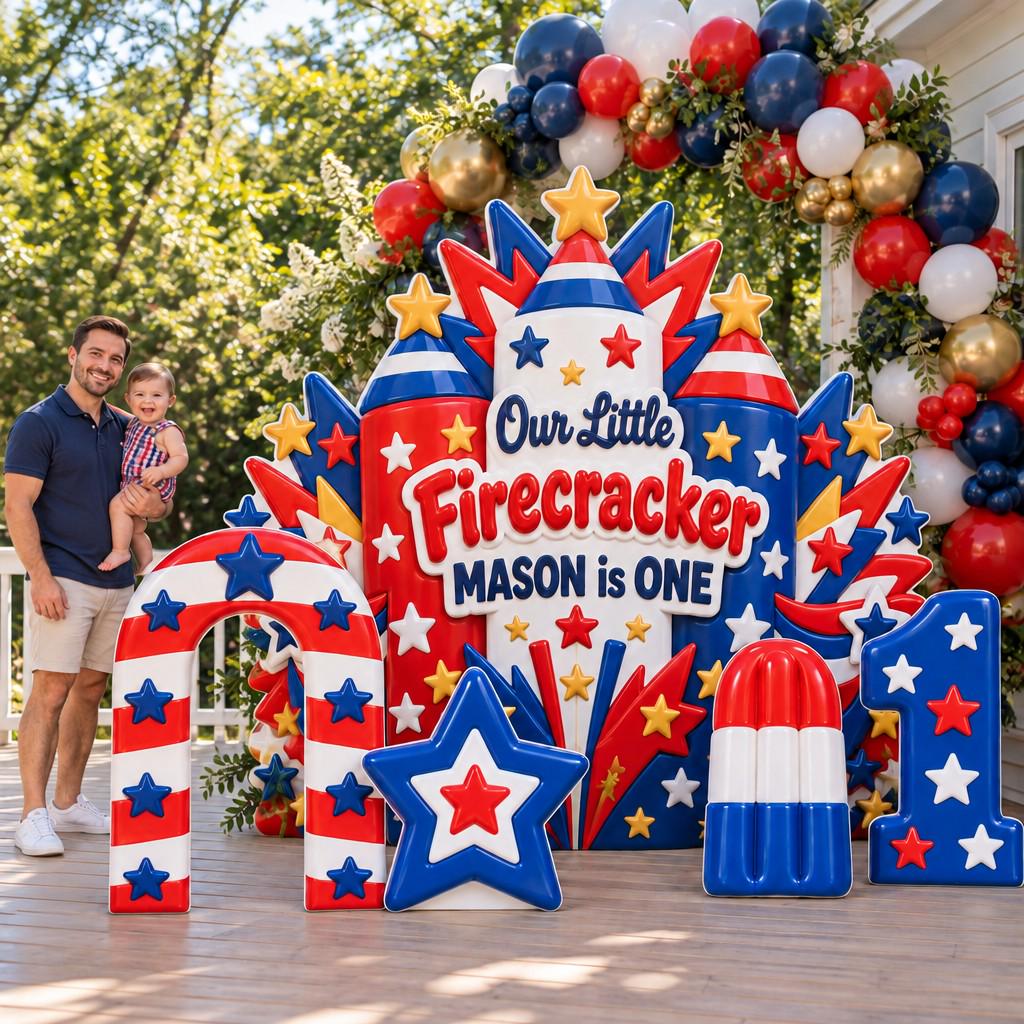 3D Clay Firecracker Trio Birthday Set