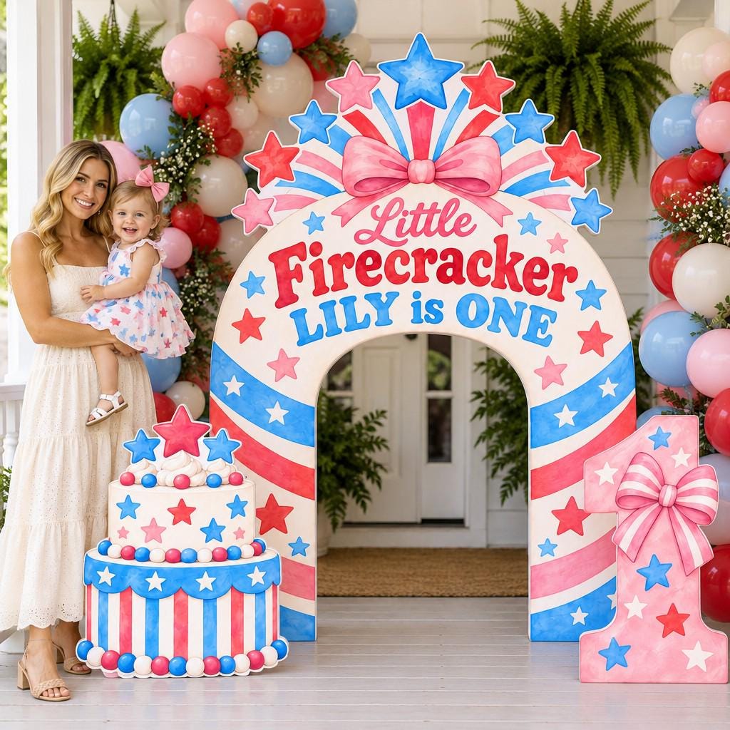 Pastel Firework Bow Little Firecracker Arch