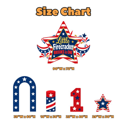 Navy Star Little Firecracker Birthday Set