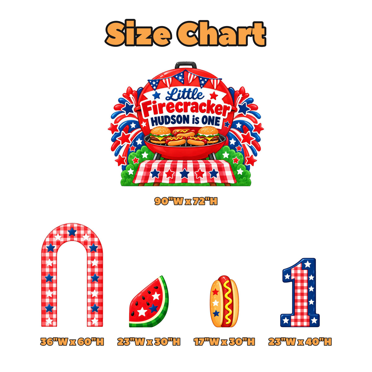 Firecracker BBQ Grill Cookout Backdrop Set