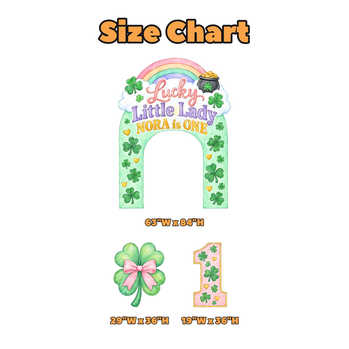 Mint Rainbow Lucky Little Lady Clover Arch