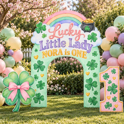 Mint Rainbow Lucky Little Lady Clover Arch