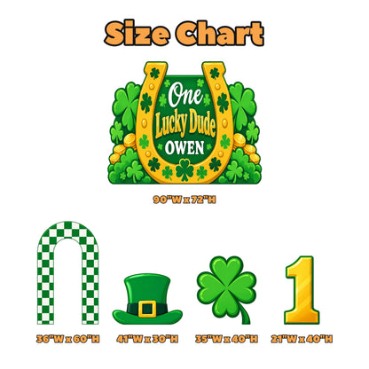 Gold Horseshoe Lucky Dude Shamrock Set