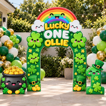 Kawaii Rainbow Shamrock Lucky One Arch